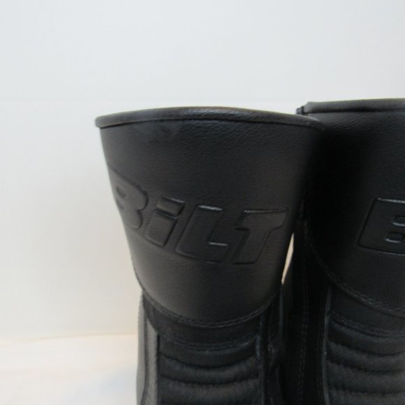 Bilt Black Leather Armor Zip Up Motorcycle Riding Boots US Size 5 NEW - Picture 5 of 9